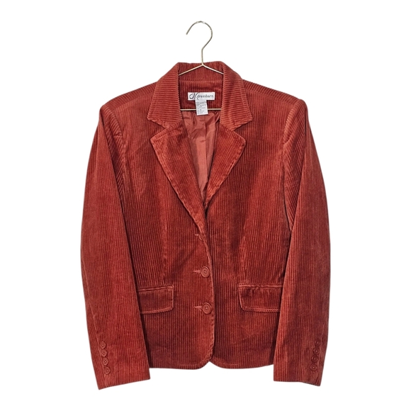 Dress Barn Corduroy Orange Blazer Jacket Size M 100% Cotton - Picture 2 of 10